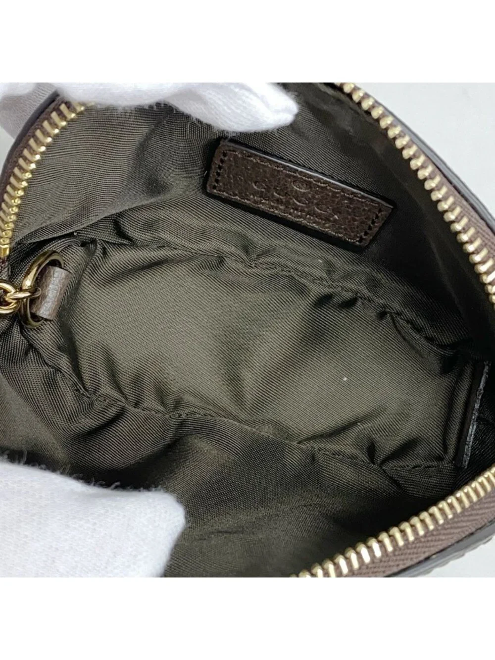 ★SOLD★ Gucci Coin Case Ophidia Brown Gold - Picture 4 of 6